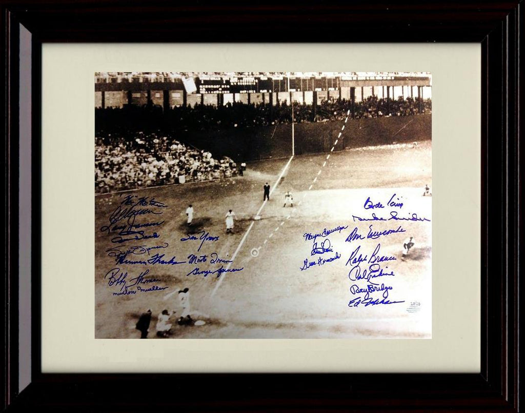 Framed 8x10 Bobby Thomson - Shot Heard Round the World Team Signed - New York Giants Autograph Replica Print Framed Print - Baseball FSP - Framed   