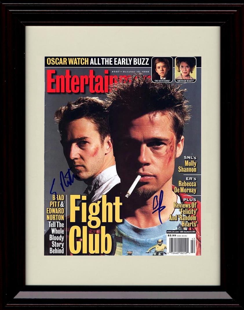 Unframed Brad Pitt and Edward Norton Autograph Promo Print - Fight Club Unframed Print - Movies FSP - Unframed   