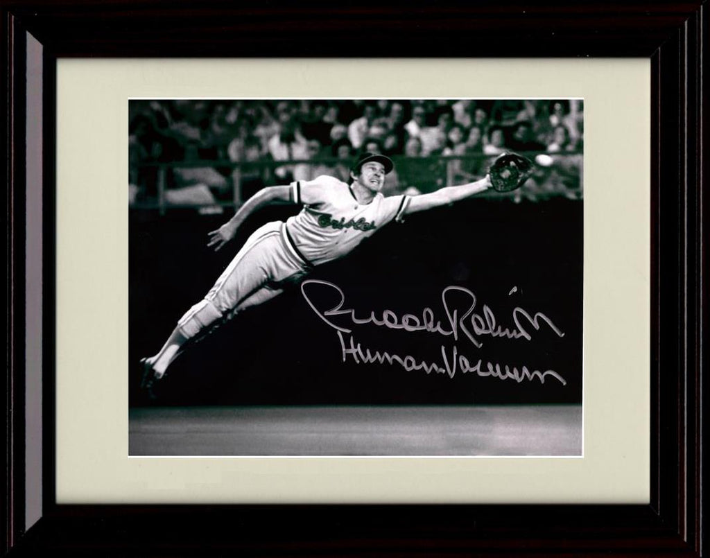 Framed 8x10 Brooks Robinson - Human Vacuum Catch - Baltimore Orioles Autograph Replica Print Framed Print - Baseball FSP - Framed   