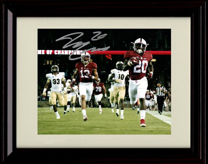 Framed 8x10 Bryce Love Autograph Promo Print - Stanford Cardinals- TD Run Framed Print - College Football FSP - Framed   