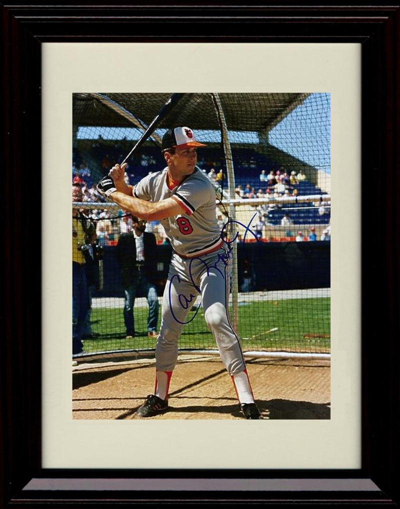 Framed 8x10 Cal Ripken Jr - In The Batting Cage - Baltimore Orioles Autograph Replica Print Framed Print - Baseball FSP - Framed   