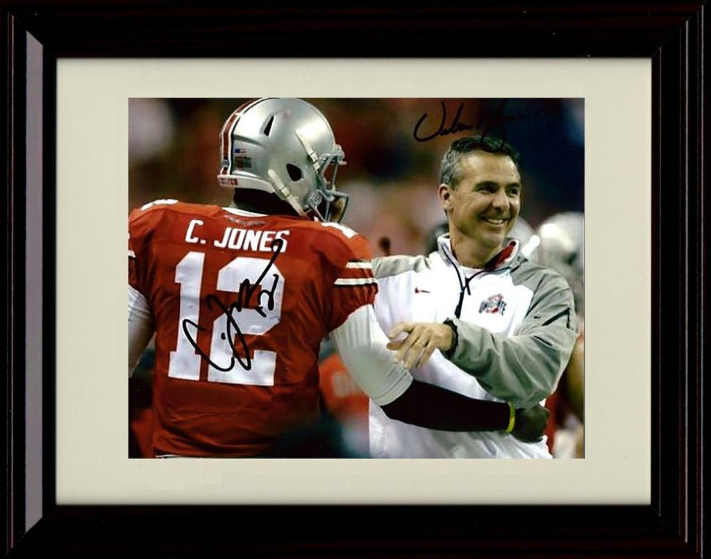 Unframed Cardale Jones and Urban Meyer Autograph Promo Print - Ohio State Buckeyes- National Champions Unframed Print - College Football FSP - Unframed   