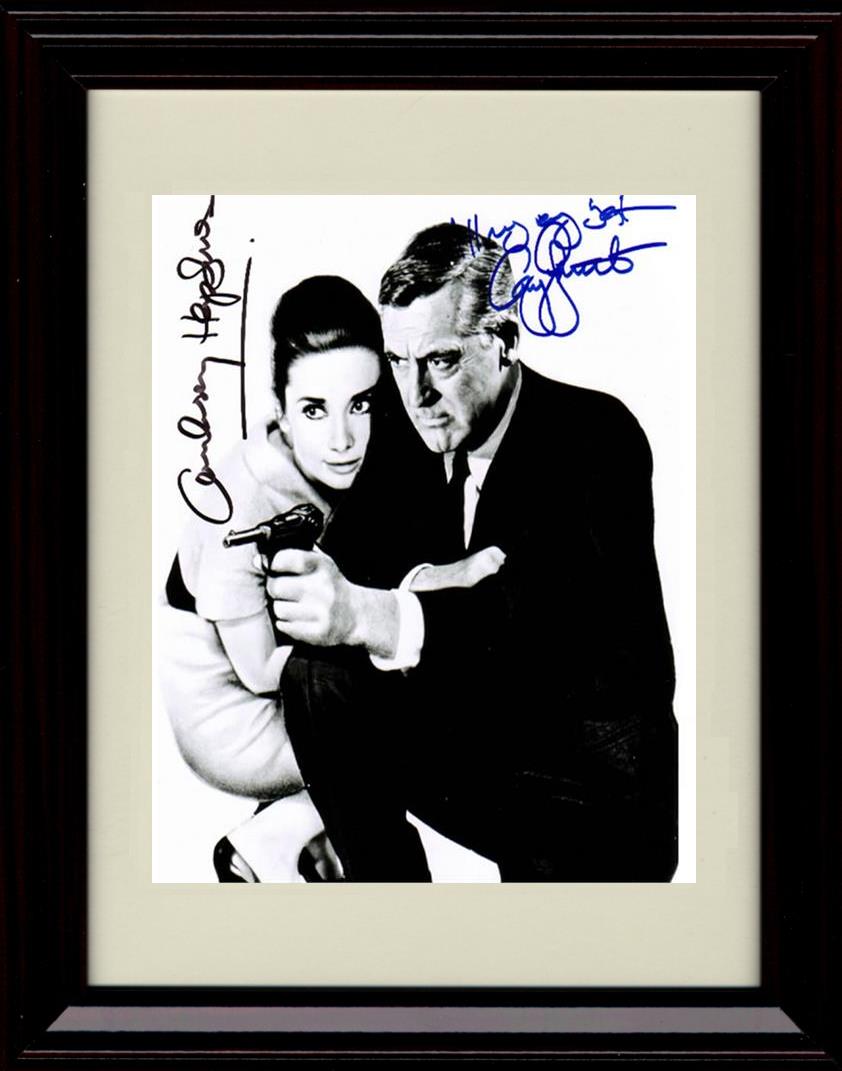 Unframed Cary Grant and Audrey Hepburn Autograph Promo Print - With Gun Unframed Print - Movies FSP - Unframed   