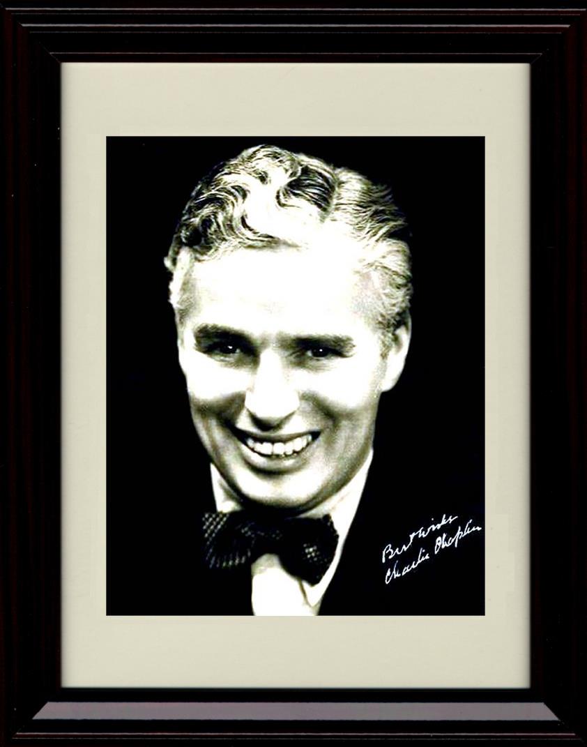 Unframed Charlie Chaplin Autograph Promo Print - Black and White Headshot Unframed Print - Movies FSP - Unframed   