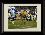 8x10 Framed Clay Matthews - Green Bay Packers Autograph Promo Print - Diving TD Framed Print - Pro Football FSP - Framed   