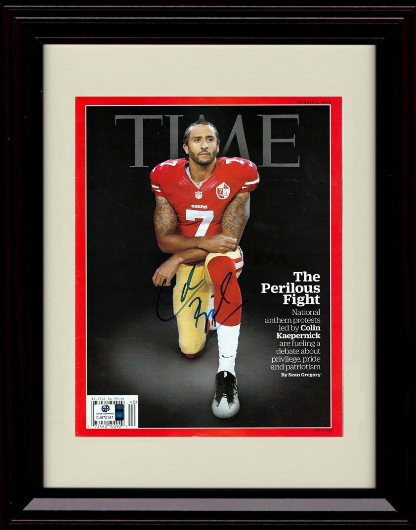 Unframed Colin Kaepernick - San Francisco 49ers Autograph Promo Print - Time Magazine Unframed Print - Pro Football FSP - Unframed   