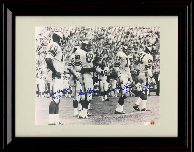 Unframed Purple People Eaters The Line - Minnesota Vikings Autograph Promo Print - Page Eller Marshall and Larsen Unframed Print - Pro Football FSP - Unframed   