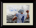 8x10 Framed Dak Prescott - Dallas Cowboys Autograph Promo Print - Warming Up Framed Print - Pro Football FSP - Framed   