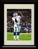 Unframed Dak Prescott - Dallas Cowboys Autograph Promo Print - Looking And Pointing Up Unframed Print - Pro Football FSP - Unframed   