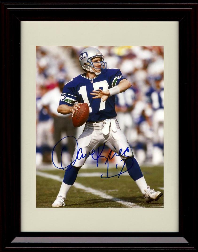 8x10 Framed Dave Krieg - Seattle Seahawks Autograph Promo Print - Set To Pass Framed Print - Pro Football FSP - Framed   