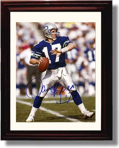 8x10 Framed Dave Krieg - Seattle Seahawks Autograph Promo Print Framed Print - Pro Football FSP - Framed   