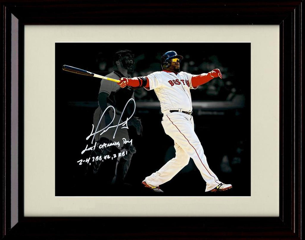 Unframed David Ortiz - Last Opening Day Swing - Boston Red Sox Autograph Replica Print Unframed Print - Baseball FSP - Unframed   