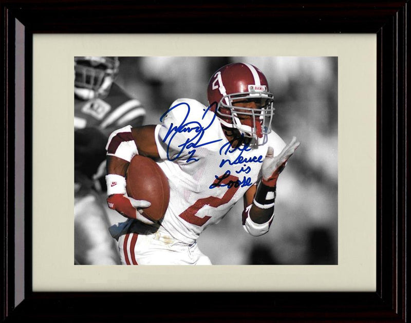 Framed 8x10 David Palmer Autograph Promo Print - Alabama Crimson Tide- Close Up Running The Ball Framed Print - College Football FSP - Framed   