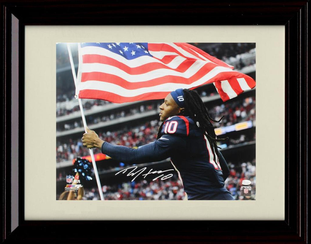 8x10 Framed DeAndre Hopkins - Houston Texans Autograph Promo Print - Carrying The Flag Framed Print - Pro Football FSP - Framed   