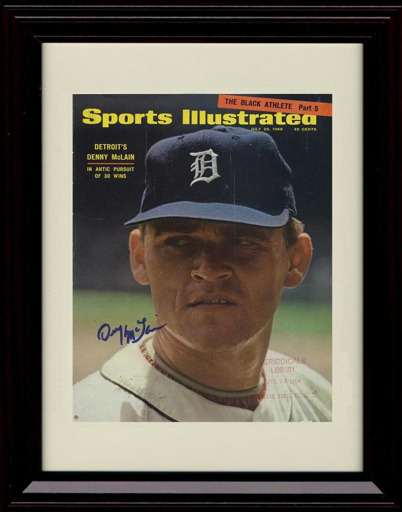 Framed 8x10 Denny McClain - 1968 Sports Illustrated - Detroit Tigers Autograph Replica Print Framed Print - Baseball FSP - Framed   