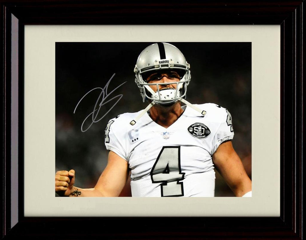 Unframed Derek Carr - Oakland Raiders Autograph Promo Print - Fist With Dark Background Unframed Print - Pro Football FSP - Unframed   