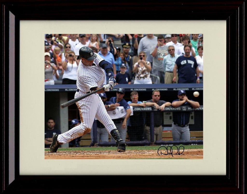 Unframed Derek Jeter - Hit With Ball Visible - New York Yankees Autograph Replica Print Unframed Print - Baseball FSP - Unframed   