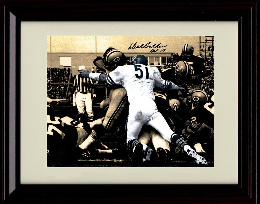 8x10 Framed Dick Butkus - Chicago Bears Autograph Promo Print - Action Player Picture Tackle Framed Print - Pro Football FSP - Framed   