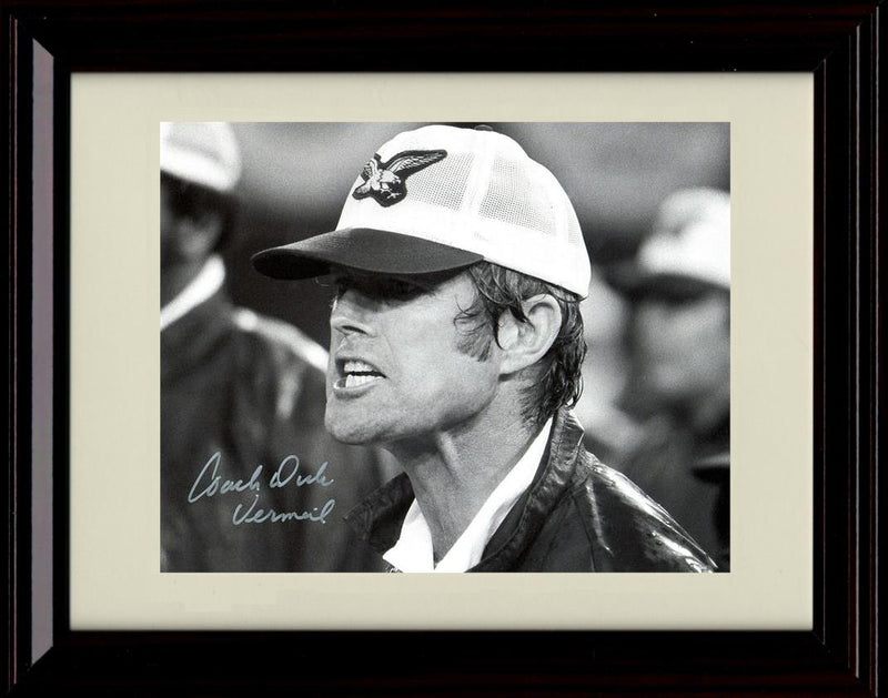 8x10 Framed Dick Vermeil - Philadelphia Eagles Autograph Promo Print - Close Up Black and White Framed Print - Pro Football FSP - Framed   