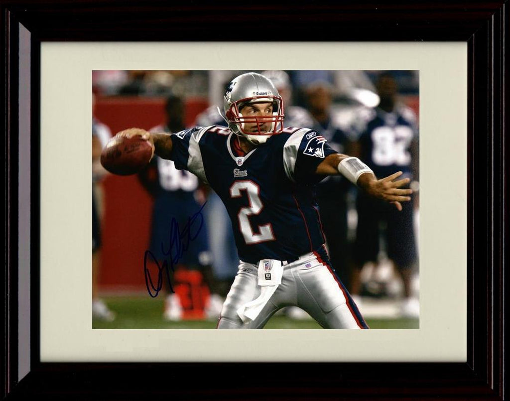 8x10 Framed Doug Flutie - New England Patriots Autograph Promo Print - Mid Pass Framed Print - Pro Football FSP - Framed   