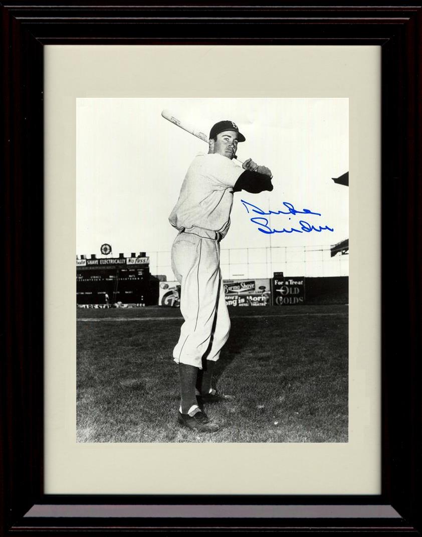 Framed 8x10 Duke Snider - Black And White - Brooklyn Dodgers Autograph Replica Print Framed Print - Baseball FSP - Framed   