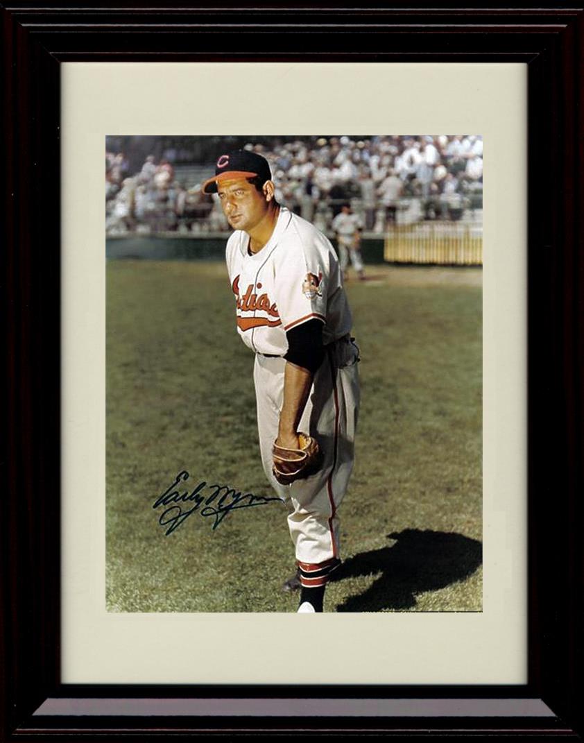 Framed 8x10 Early Wynn - In Grass With Glove - Cleveland Indians Autograph Replica Print Framed Print - Baseball FSP - Framed   