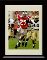 Framed 8x10 Eddie George Autograph Promo Print - Ohio State Buckeyes- On The Run Framed Print - College Football FSP - Framed   