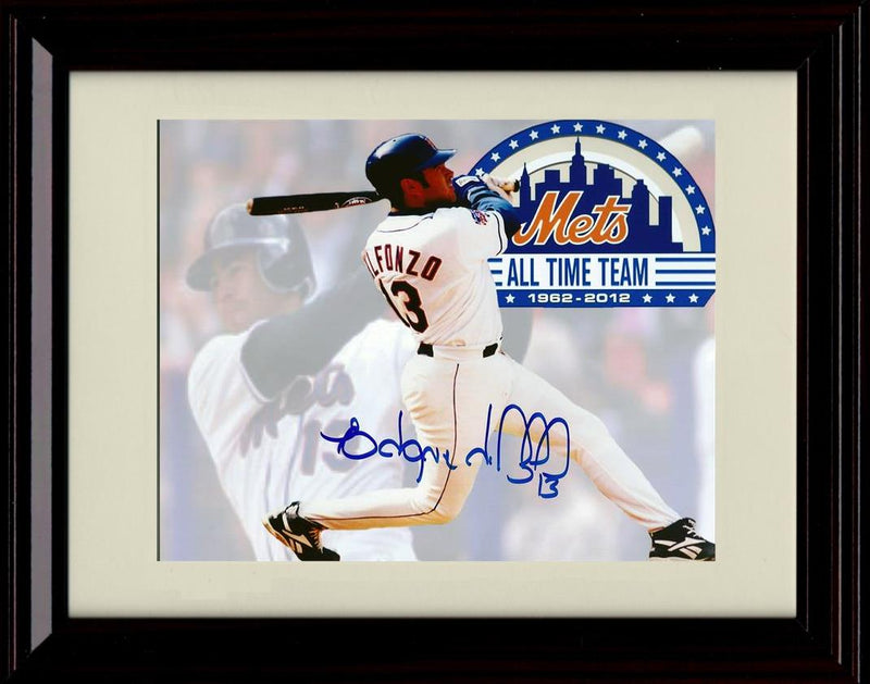 Framed 8x10 Edgardo Alfonzo - Mets All Time Team - New York Mets Autograph Replica Print Framed Print - Baseball FSP - Framed   