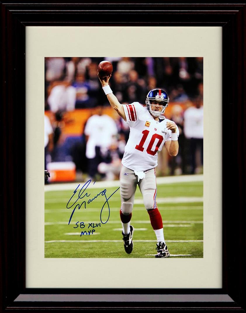 Unframed Eli Manning - New York Giants Autograph Promo Print - Passing SB XLVI MVP Unframed Print - Pro Football FSP - Unframed   