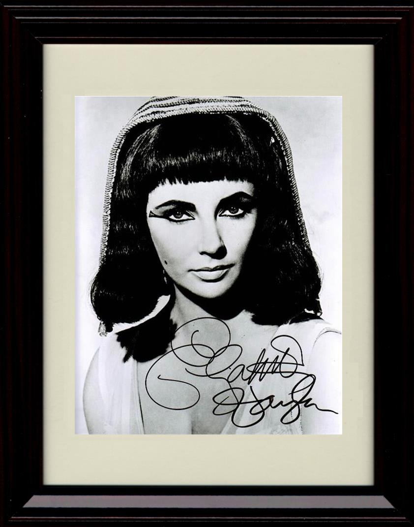 8x10 Framed Elizabeth Taylor Autograph Promo Print - Headshot Framed Print - Movies FSP - Framed   