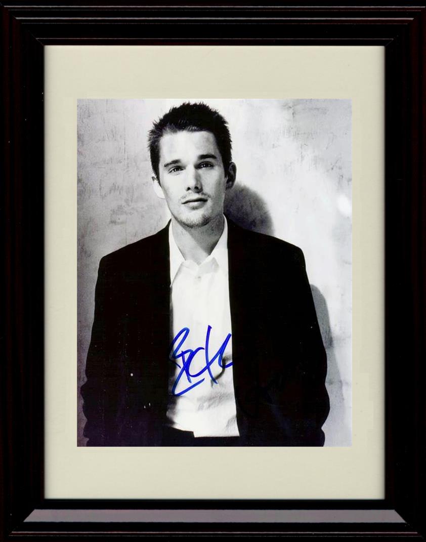 8x10 Framed Ethan Hawke Autograph Promo Print - Black and White Framed Print - Movies FSP - Framed   