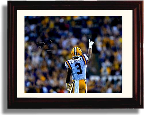 Framed 8x10 Odell Beckham Framed 8x10 Autograph Promo Print - LSU Tigers - Pointing Framed Print - College Football FSP - Framed   