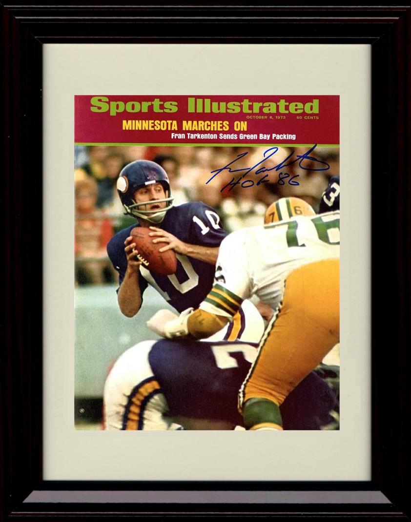 8x10 Framed Fran Tarkenton - Minnesota Vikings Autograph Promo Print - 1973 Sports Illustreated Cover HOF 86 Framed Print - Pro Football FSP - Framed   