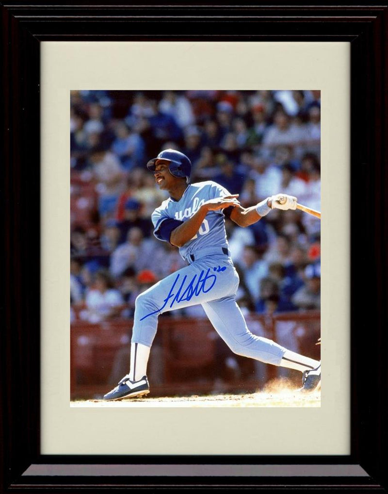 Unframed Frank White - Full Swing - Kansas City Royals Autograph Replica Print Unframed Print - Baseball FSP - Unframed   