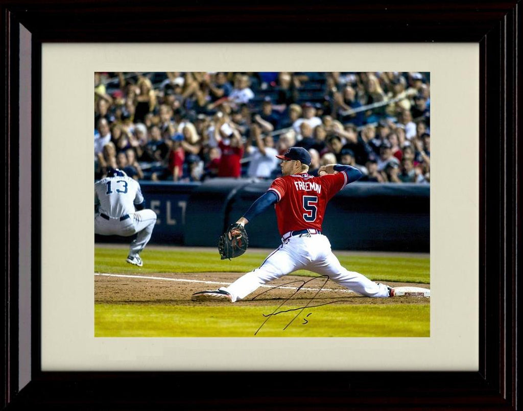 Framed 8x10 Freddie Freeman - Split - Atlanta Braves Autograph Replica Print Framed Print - Baseball FSP - Framed   