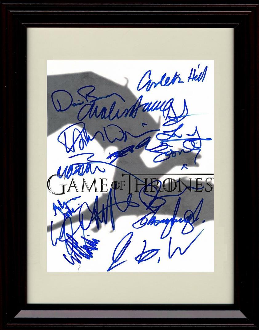 8x10 Framed Game of Thrones Cast Autograph Promo Print - Portrait Framed Print - Television FSP - Framed   