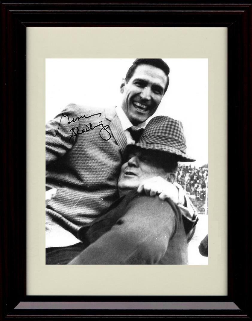 Framed 8x10 Gene Stallings and Bear Bryant Autograph Promo Print - Alabama Crimson Tide- Student Beats Teacher Framed Print - College Football FSP - Framed   