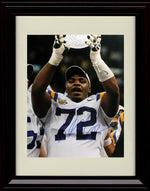 Framed 8x10 Glenn Dorsey Autograph Promo Print - LSU Tigers- Holding Trophy Framed Print - College Football FSP - Framed   