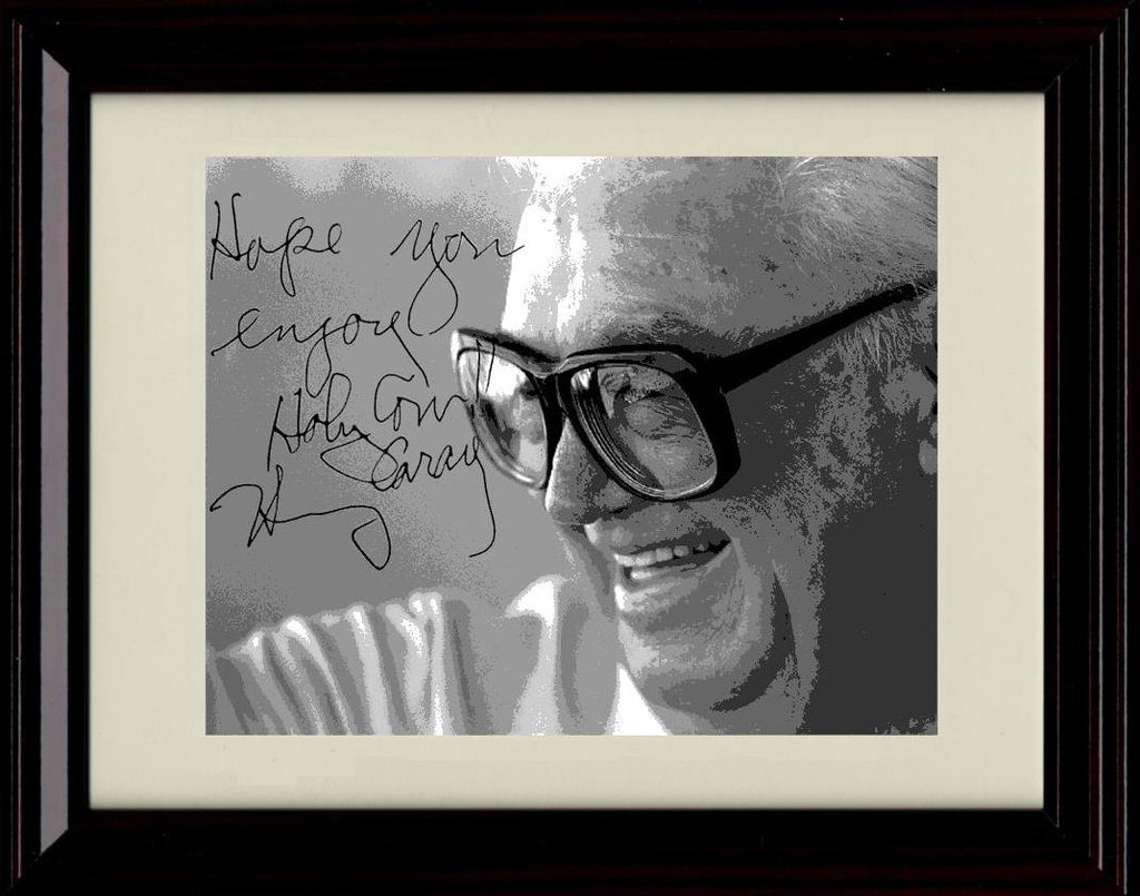 Framed 8x10 Harry Caray - Landscape - Black And White Close Up Hope You Enjoy Autograph Replica Print Framed Print - Baseball FSP - Framed   