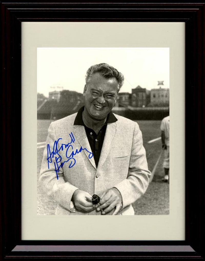 Framed 8x10 Harry Caray - Portrait - Holy Cow Black And White Autograph Replica Print Framed Print - Baseball FSP - Framed   