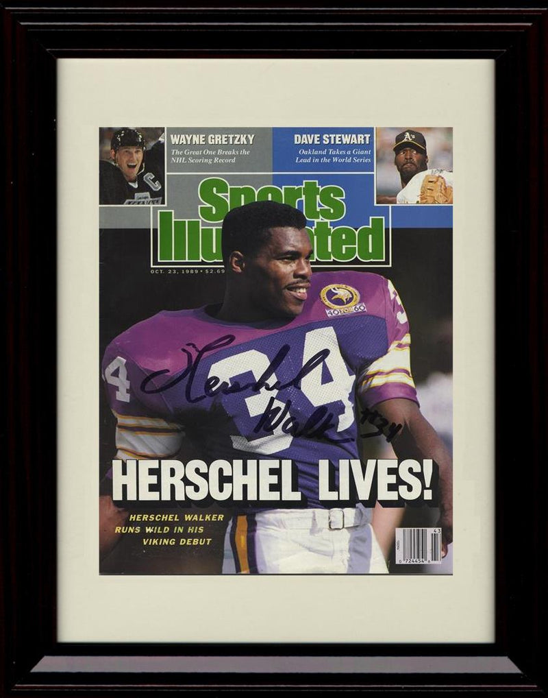 8x10 Framed Herschel Walker - Minnesota Vikings Autograph Promo Print - 1989 Sports Illustrated Framed Print - Pro Football FSP - Framed   