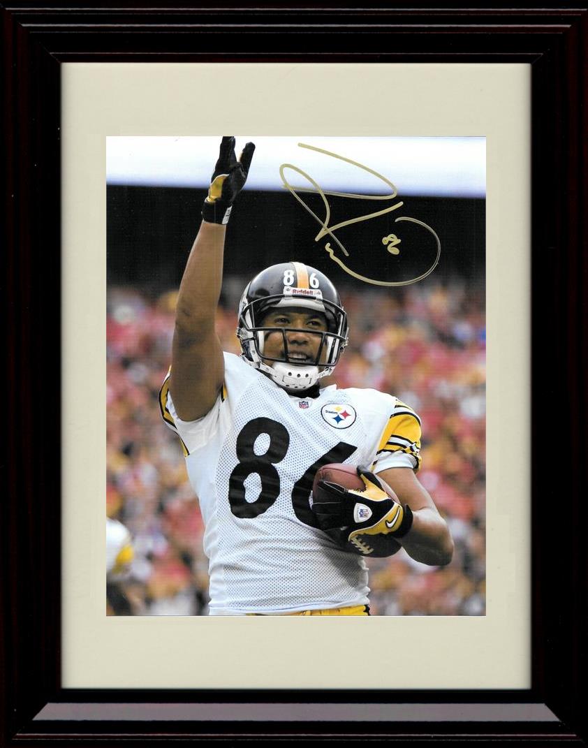 8x10 Framed Hines Ward - Pittsburgh Steelers Autograph Promo Print - Arm Raised Framed Print - Pro Football FSP - Framed   