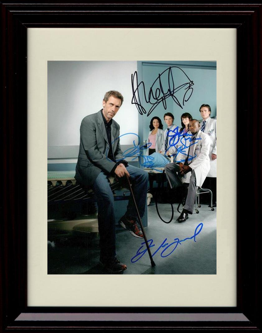 8x10 Framed House Cast Autograph Promo Print - Portrait Framed Print - Television FSP - Framed   