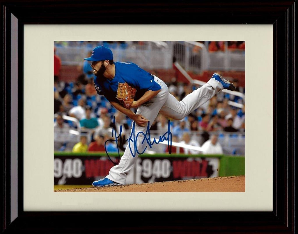 Unframed Jake Arrieta - Pitching - Chicago Cubs Autograph Replica Print Unframed Print - Baseball FSP - Unframed   