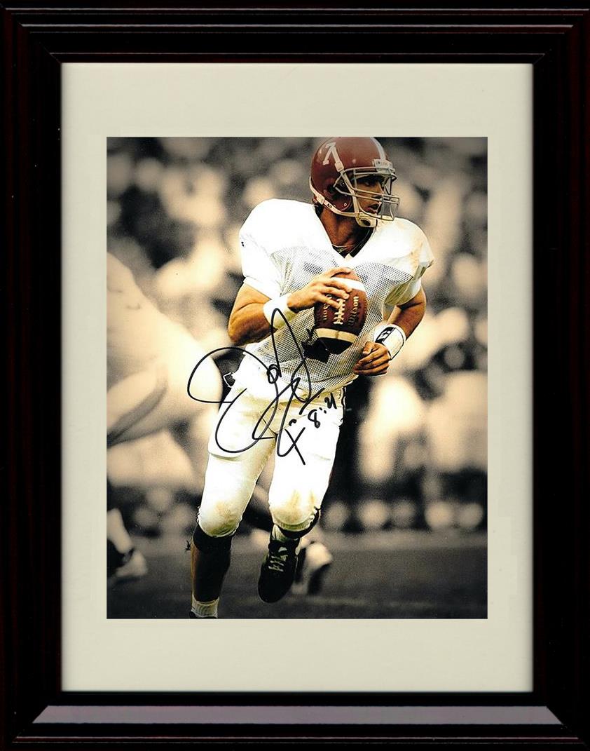 Framed 8x10 Jay Barker Autograph Promo Print - Alabama Crimson Tide- Dropping Back To Pass Framed Print - College Football FSP - Framed   