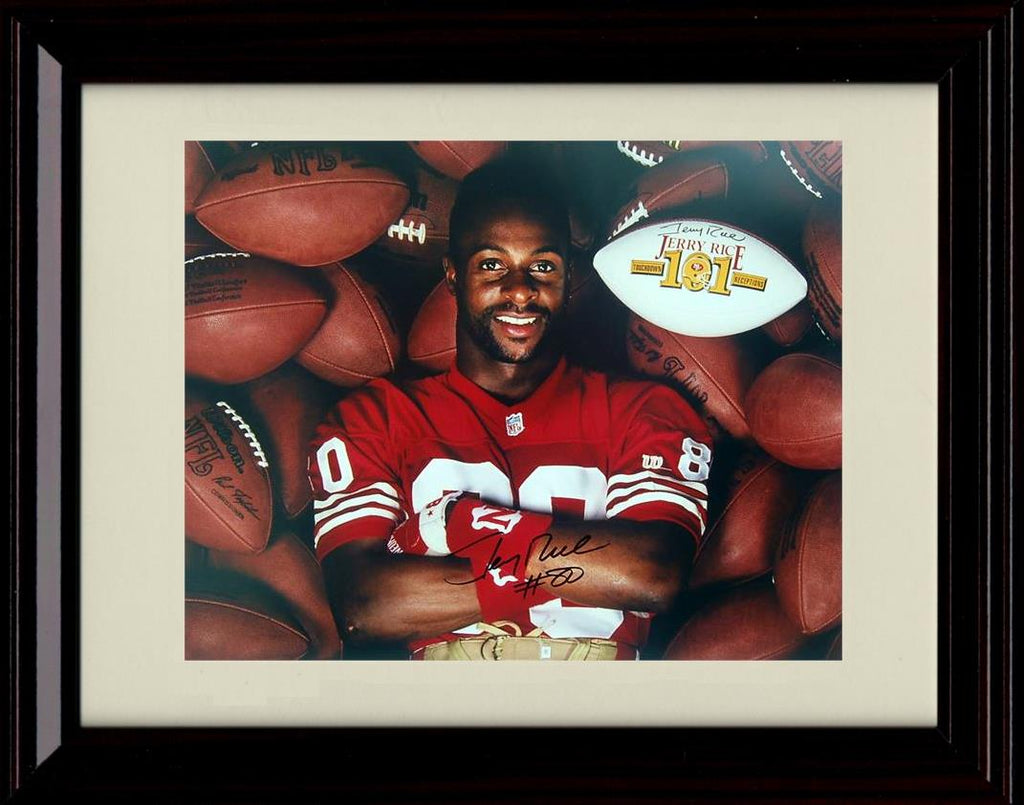 8x10 Framed Jerry Rice - San Francisco 49ers Autograph Promo Print Framed Print - Pro Football FSP - Framed   