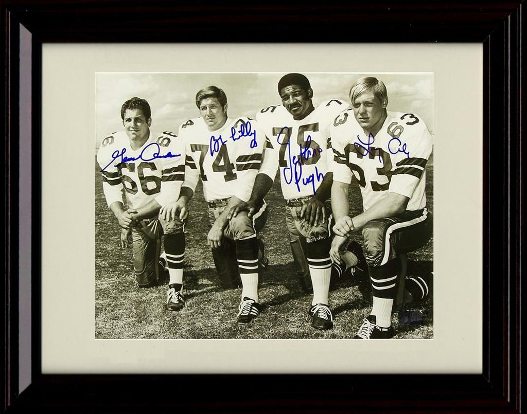 8x10 Framed Jethro Pugh And Bob Lilly - Dallas Cowboys Autograph Promo Print - Black And White Group Shot Framed Print - Pro Football FSP - Framed   