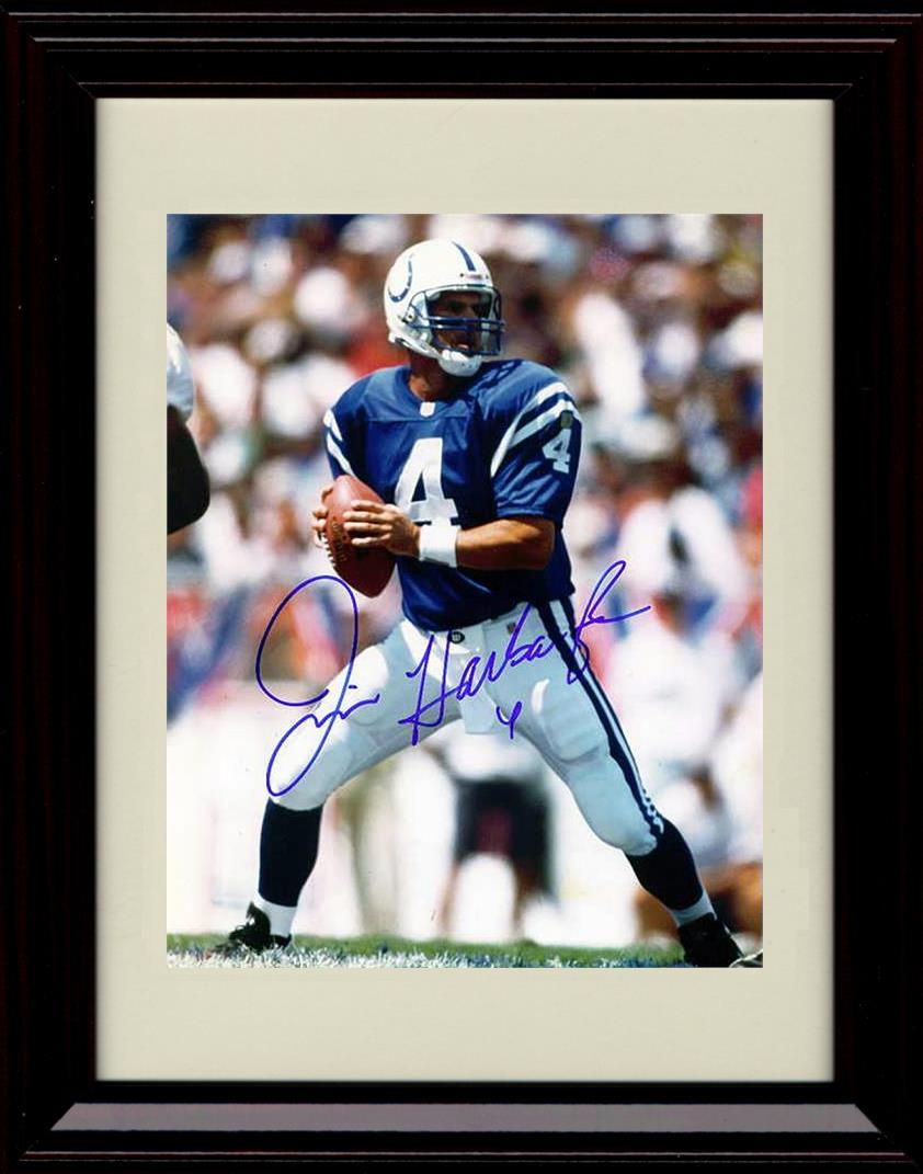 8x10 Framed Jim Harbugh - Indianapolis Colts Autograph Promo Print - Passing Framed Print - Pro Football FSP - Framed   