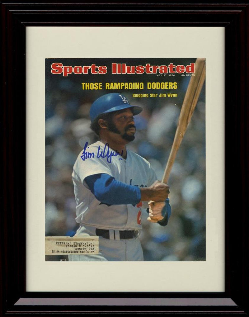 Framed 8x10 Jim Wynn - 1974 Sports Illustrated Cover - Los Angeles Dodgers Autograph Replica Print Framed Print - Baseball FSP - Framed   