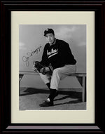 Framed 8x10 Joe Dimaggio - Posing On The Bench Black And White - New York Yankees Autograph Replica Print Framed Print - Baseball FSP - Framed   